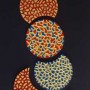 Moon phases - Painted and golden wood - 2014