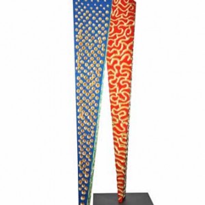 Vertical tribute - Painted and golden wood - 2012