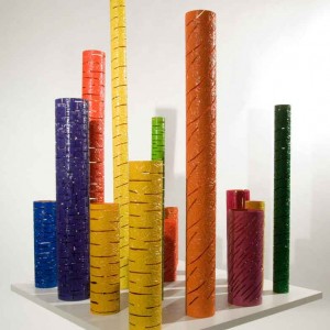 Plastic projects ( installation No 4) - Spray-painted PVC tubes - 2006